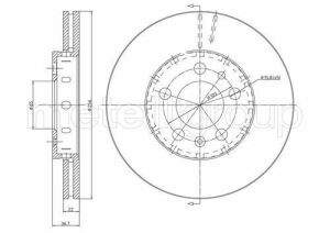 Диск гальмівний передній Audi, Seat, Skoda Fabia, Octavia, Roomster, Golf IV, Polo VW