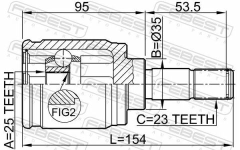 ШРКШ (ШРУС) внутренний задний 25x35x23 HONDA ACCORD VII 03-