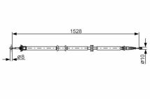 Трос ручного тормоза правый Linea 07- FIAT