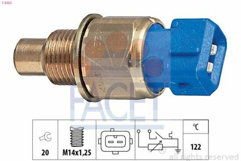 Датчик температуры (2 конт., синий) BERLINGO/JUMPY 1.9D 96-15