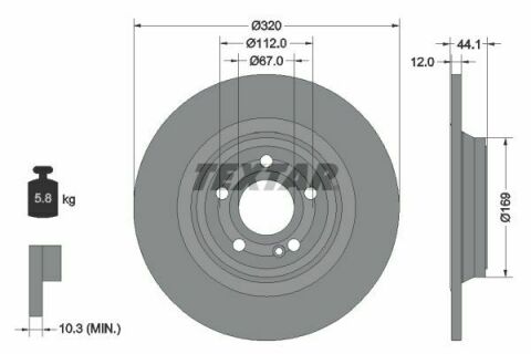 Диск тормозной (задний) MB A-class (W177)/B-class (W247)/EQA/GLA/GLB 18-(320x12) PRO