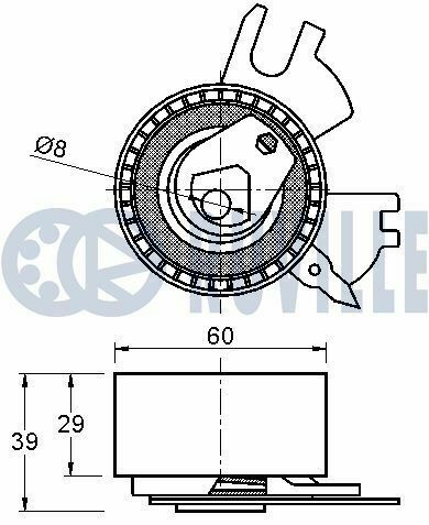 Ролик натяжной c5,jumpy, focus, c-max, kuga, mondeo 2.0hdi/tdci