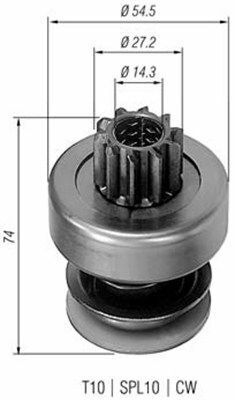 MAGNETI MARELLI Бендикс (z=10) PEUGEOT 2,1/2,3/2,5D FORD 2,3/2,5D