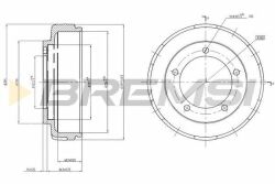 Тормозной барабан Transit V-184 R15 00-