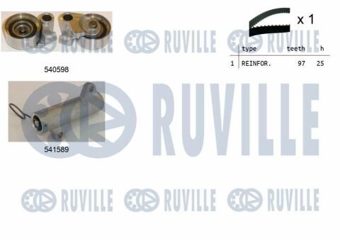 RUVILLE TOYOTA К-кт ремня ГРМ(2 ролика+ремень) Land Cruiser 02-