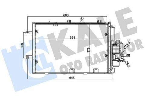 KALE OPEL Радіатор кондиціонера Combo Tour, Corsa C