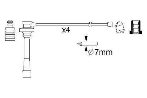 Проводи запалювання Mitsubishi Lancer II/IV/V 1.6 79-03 (к-кт)