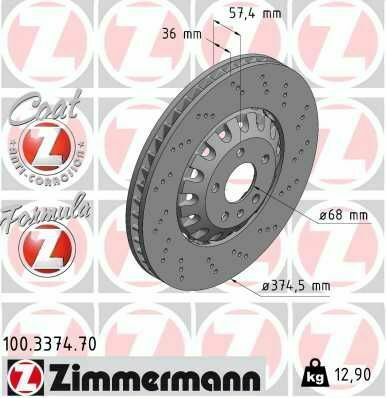 Диск тормозной (передний) Audi A6/Q7 15- (375x36)