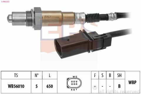 Ламбда-Зонд CADDY 10-, GOLF VI 1.6 08-, AUDI Q3 2.0 TDI quattro 14-18, SEAT IBIZA V 1.6 TDI 17-, SKODA KODIAQ 2.0 18- VW