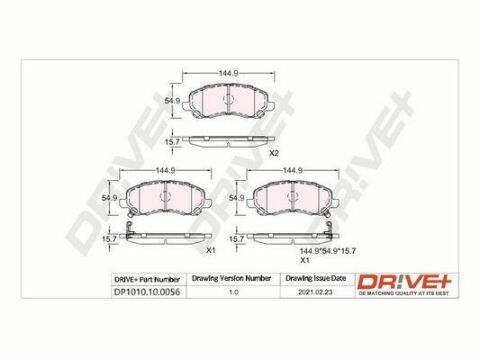 DP1010.10.0056 Drive+ - Гальмівні колодки до дисків