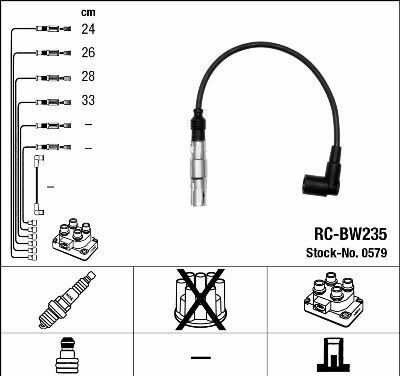0579 Комплект ізольованих проводів для свічок запалення RC-BW235