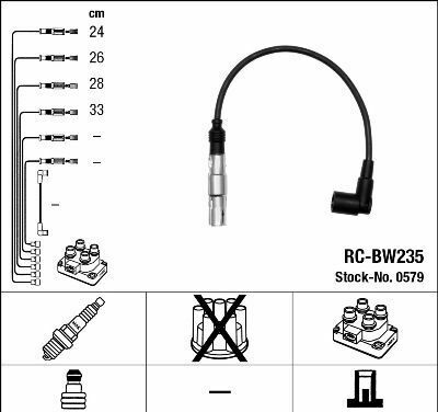 Комплект изолированных проводов для свечей зажигания rc-bw235