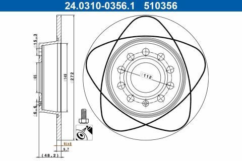 Диск тормозной (задний) Audi A3/Skoda Octavia/VW Caddy 03-/Golf 08- (272x10)(с покр.)(полный)