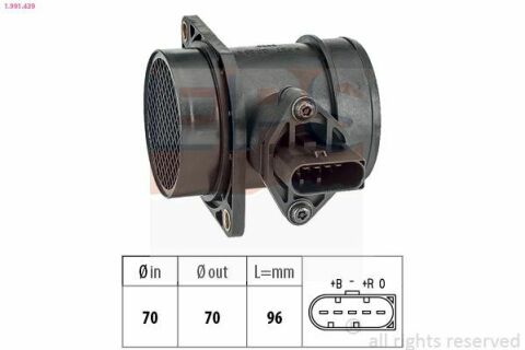 EPS VW Витратомір повітря Audi A3/4/6,Seat,Skoda Octavia,Golf IV,Passat 1.8T 95-