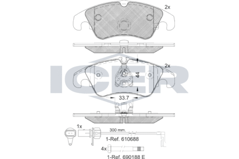 Колодки тормозные (передние) Audi A4 07-18/A5 07-/Q5 13-17 (+датчик)