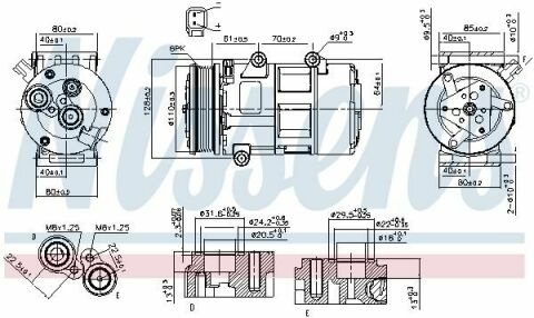 Компресор кондиціонера GALAXY II 1.8, 2.0 TDCi 06-, MONDEO IV 1.8, 2.0 07-, S-MAX 1.8, 2.0 TDCi 06-FORD