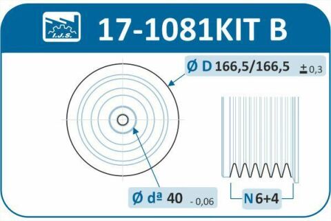 Шків колінвалу + шків генератора BMW 5 (E60)/X5 (E70) 2.5D/3.0D 02- (генератор 170А)