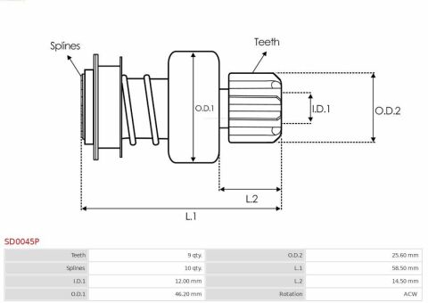 Бендикс стартера VW Passat/T4/Caddy 90- (PREMIUM LINE) Бендикс стартера VW Passat/T4/Caddy 90- (PREMIUM LINE)
