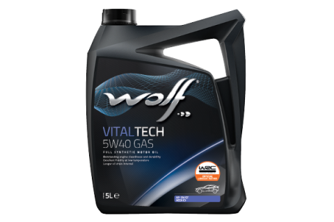 Моторна олива WOLF VITALTECH 5W-40 GAS, 5 літрів