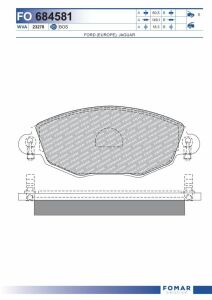 Комплект гальмівних накладок, дискове гальмо