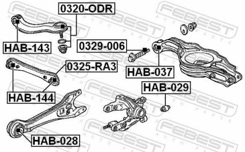 Сайлентблок важеля (заній/поздовжній) Accord 90-98