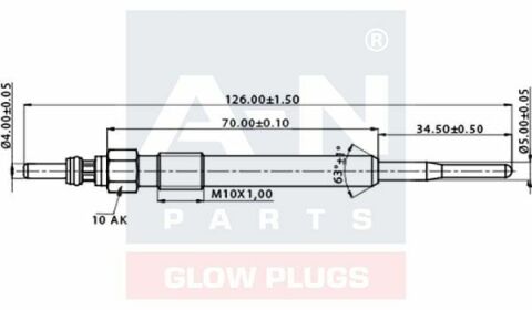 Свічка розжарювання (подвійна спіраль) 12V Audi A4/A8 97-Passat 2.5TDI 98-VW