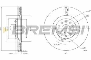 Тормозной диск перед. Audi A3/Skoda Octavia III/VW Golf VII 13-(340x30)