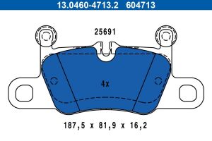 Колодки гальмівні (задні) Porsche 911 12-/Cayenne Coupe 19- (Brembo) (з балансиром)