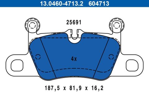 Тормозные колодки (задние) Porsche 911 12-/Cayenne Coupe 19- (Brembo) (с балансиром)