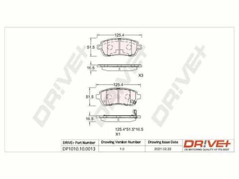 DP1010.10.0013 Drive+ - Гальмівні колодки до дисків