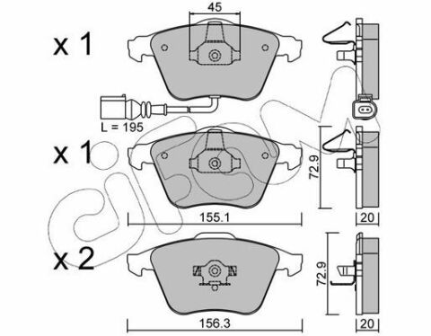 Тормозные колодки пер. Audi A4/A6/A8 00-