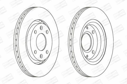 CHAMPION CITROEN Диск гальмівний передн. Berlingo, C2/3/45 Peugeot Partner/206/307