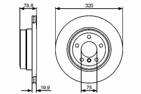 Диск гальмівний (задній) BMW X5 (E70/F15) 07- (320x20) M57/N20/N47/N52/N55/N57