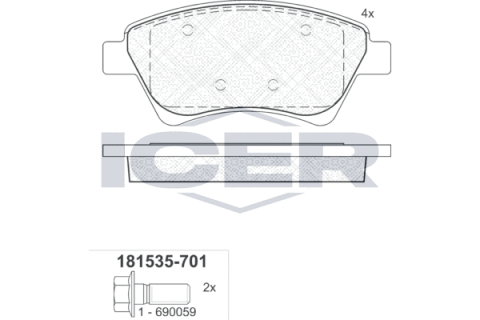 Колодки тормозные (передние) Renault Kangoo 01-/Megane II 02-/Scenic II/III/Grand Scenic II 03-