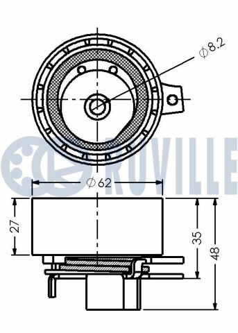 Натяжной ролик focus, kuga, c-max, 1,5-1,6 ecoboost