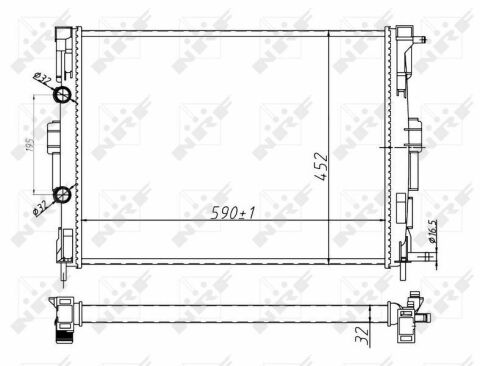 Радіатор охолодження Renault Megane II/Scenic II 02-09 (Економ-клас)