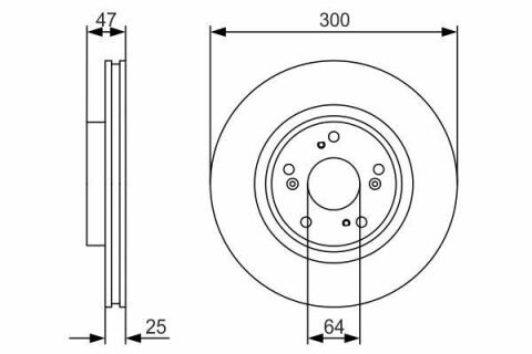Диск гальмівний (передній) Honda Civic/CR-V 2.0/2.2 CTDi 01- (300x25) (вентильований)