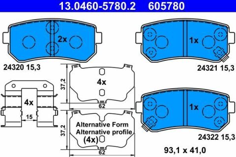 Колодки тормозные (задние) Hyundai Accent/I20/I30/Ix35/Sonata/Kia Ceed/Rio/Sportage 1.2-3.3 05-