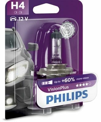 Лампа H4 VisionPlus (60%) 12V 60/55W P43t-38 Blst. 1 PC.