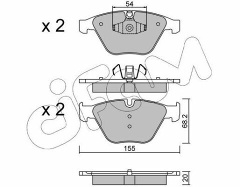 Гальмівні колодки пер. BMW 3 (E90)/5 (E60)/7 (E65) 02-13 (ATE)