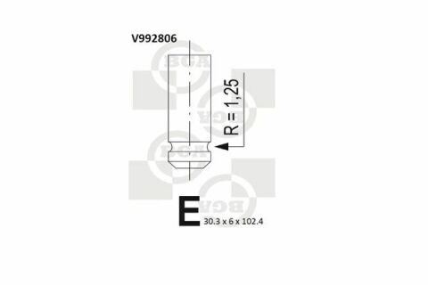 Клапан впускной Daewoo Lanos/Nubira 97- 1.6i 16V