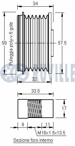 Шкив генератора berlingo, jumpy, c5 2,0-2,2 hdi 01-, peugeot 306/307/406.