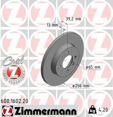 Диск гальмівний (передній) VW Caddy II/III/IV/Passat/Vento 1.4-2.0 88-04 (256x13) (з покриттям) (повний)