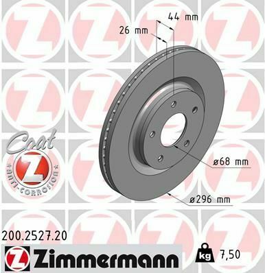 Диск тормозной (передний) Nissan Juke 1.6 10-(296x26) (с покрытием) (вентилированный)