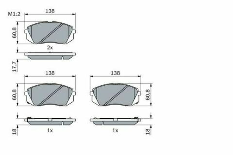 Комплект гальмівних колодок (передніх) Hyundai i40/ix35/Kia Sportage 10-