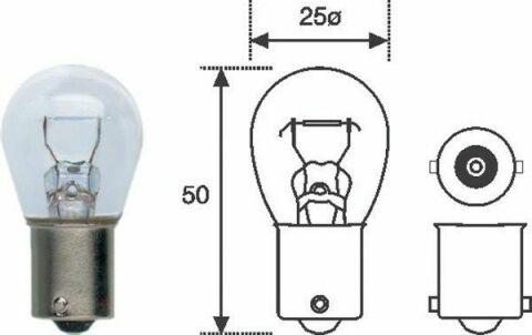 Автолампа P21W 12V 21W BA15s Standard