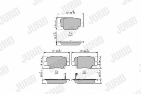 JURID TOYOTA  Тормозные колодки задн. VERSO 09-