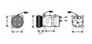 Компресор кондиціонера jumper i 2.5, 2.8, fiat, peugeot Citroen