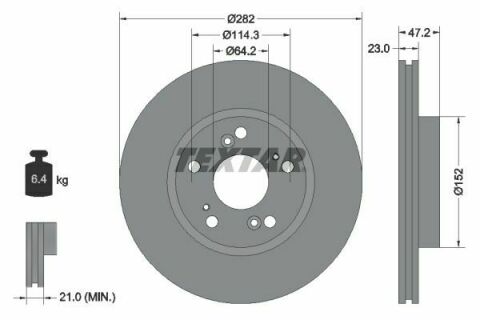 Диск тормозной (передний) Honda Civic/FR-V 05- (282x23) PRO