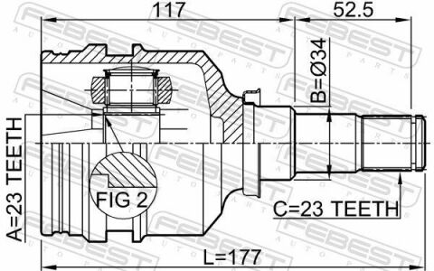 ШРКШ (ШРУС) внутренний 23x34x23 TOYOTA COROLLA 91-